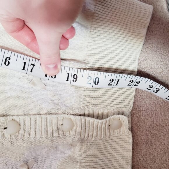 Vintage Teddy Bear Bow Coquette Shortsleeve Kawaii Novelty Cardigan M - Picture 7 of 7